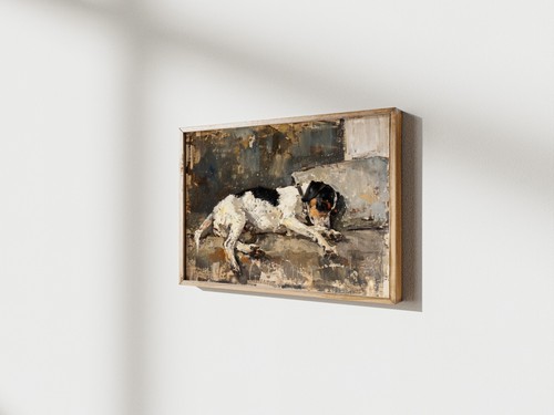 Sleeping Jack Russell Painting Print 5"x7" on Matte Paper | Cozy Dog Portrait - Picture 3 of 17