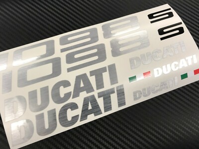 1098 Sticker DUCATI 1098 1098s Fairing Tank stickers decals S brushed aluminium ...