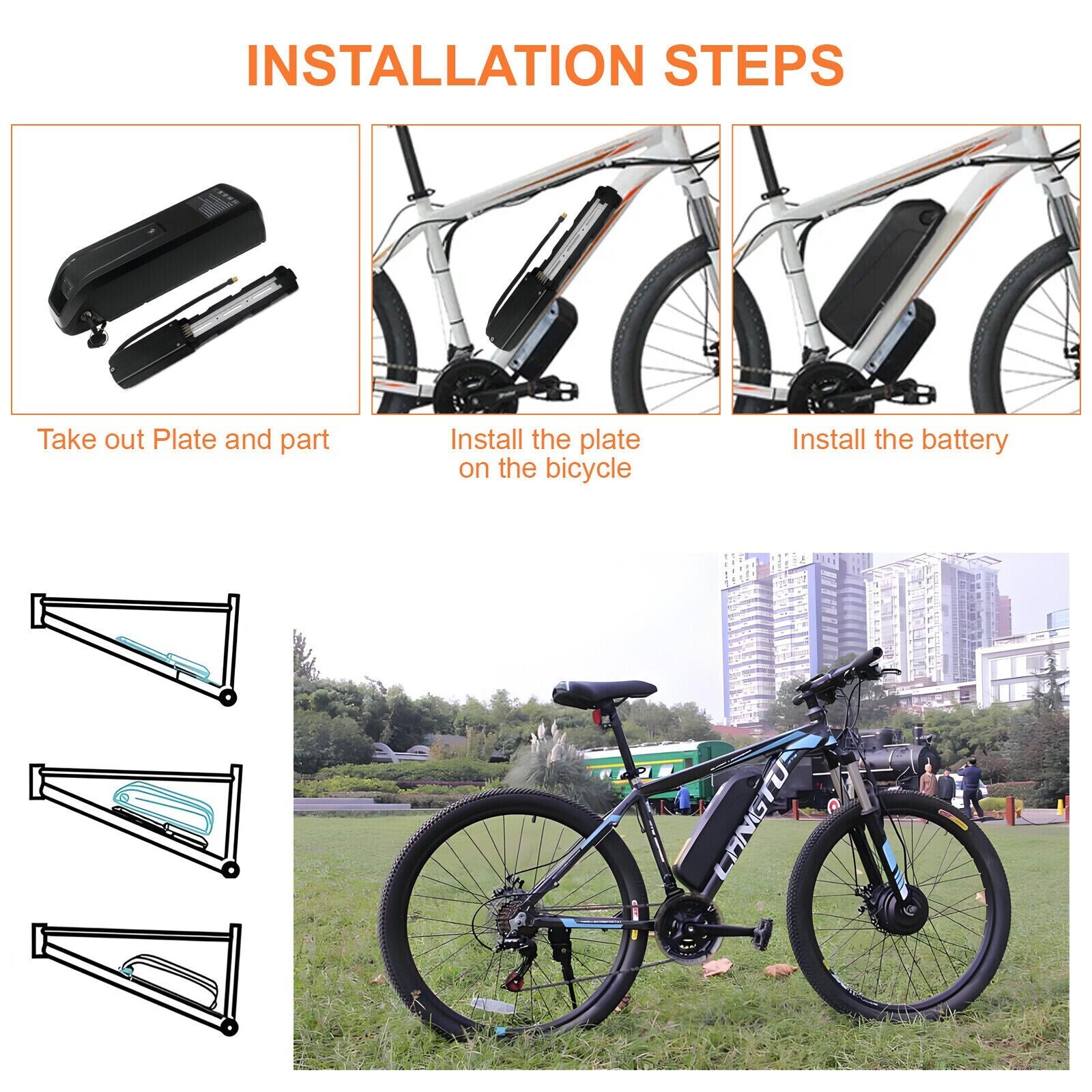 48V 15Ah Hailong Battery for 200W-1500W Ebike Electric Bike Lithium Battery BMS