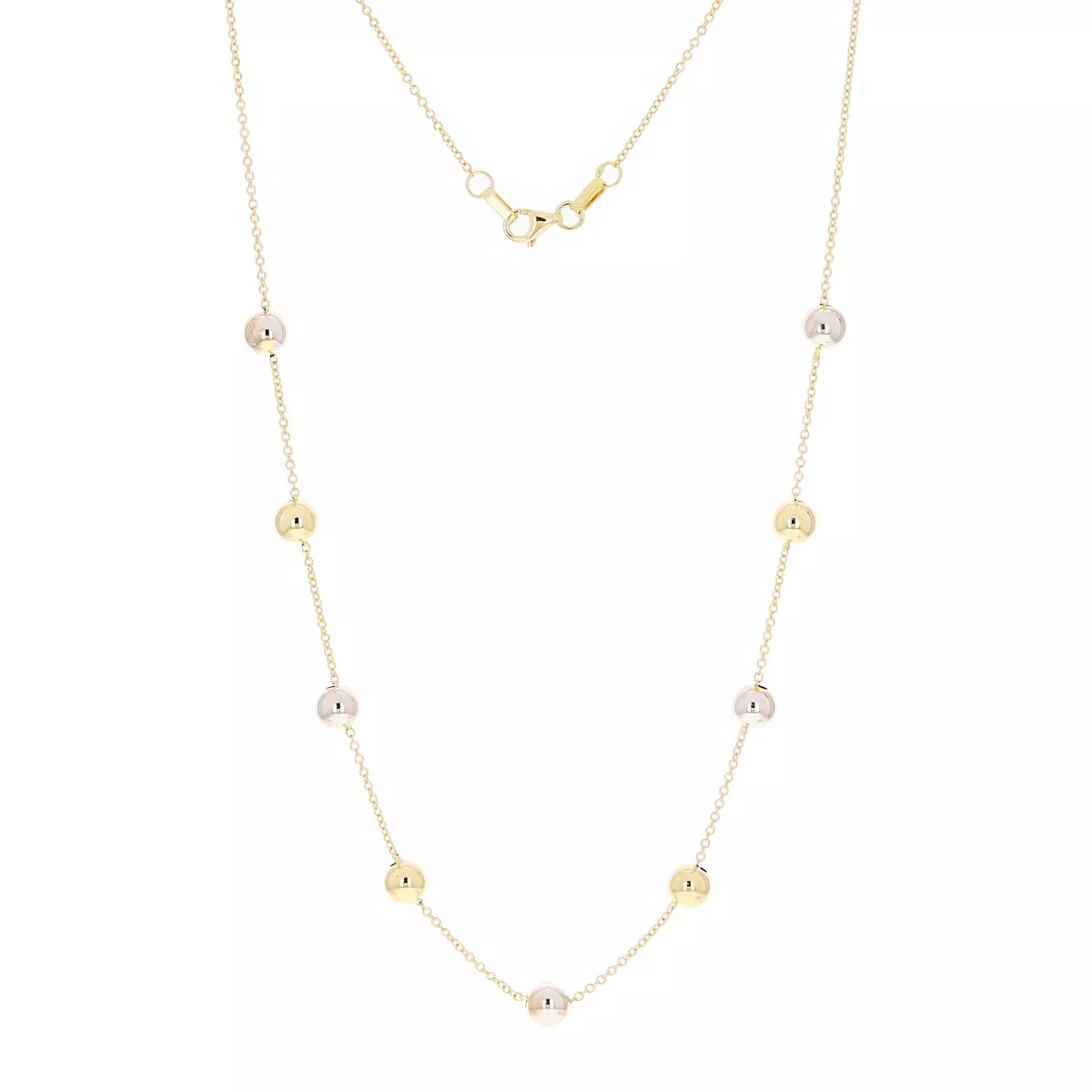 Gold bead sale station necklace