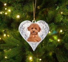 Poodle dog in Angel Wings Christmas ornament, love dog car Ornament Xmas Gift
