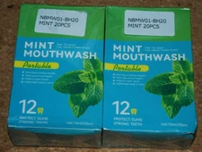 2 Sadoer MINT Mouthwash Boxes 40 Portable Packs Travel Oral Health Protect Gums