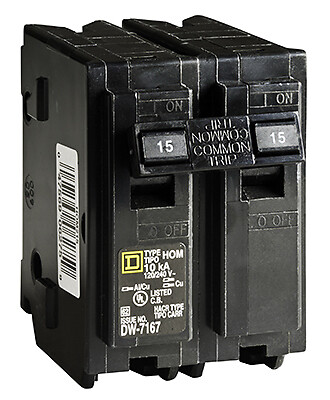 Homeline Circuit Breaker, Mini, 15 A, 2 -Pole, 120/240 V, Fixed Trip, Plug Mount - Picture 2 of 12