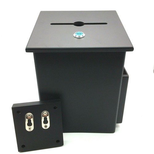 Adiroffice Squared Wood Locking Suggestion Black Side Pocket Pen Keys Included  - Afbeelding 1 van 12