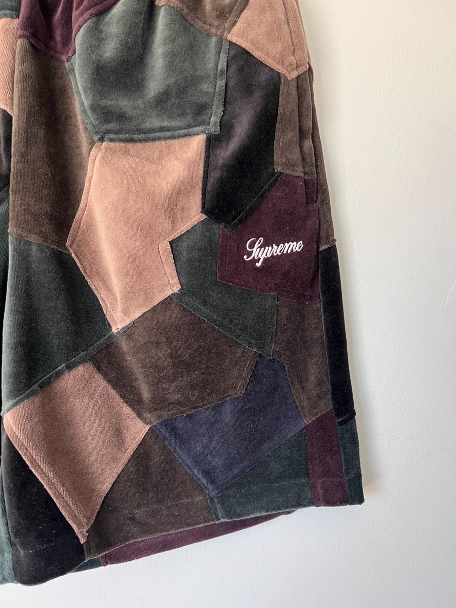 Supreme Velour Patchwork Shorts - Size Small - Dark Navy - NEW | eBay