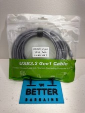 USB 3.2 Gen 1 Cable to USB Type C Elbow Charger/ VR Link Gray Braided Cable NEW