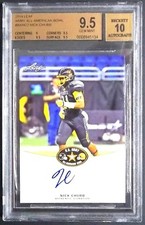 Browns BGS 9.5 10 Autograph XRC Rc Nick Chubb Auto 2014 Leaf Army Rookie Signed