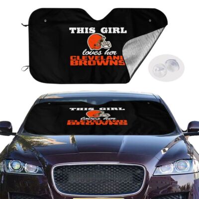 Cleveland Browns Windshield Sunshade ''This Girl Loves Her'' Car Sunshade 55*30in