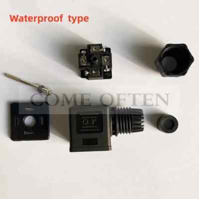 1X 24-220V Hydraulic Solenoid Valve Coil Plug Electromagnet Connector Waterproof
