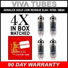 Brand New Genalex Reissue EL84 6BQ5 N709  Current Matched Quad (4) Vacuum Tubes