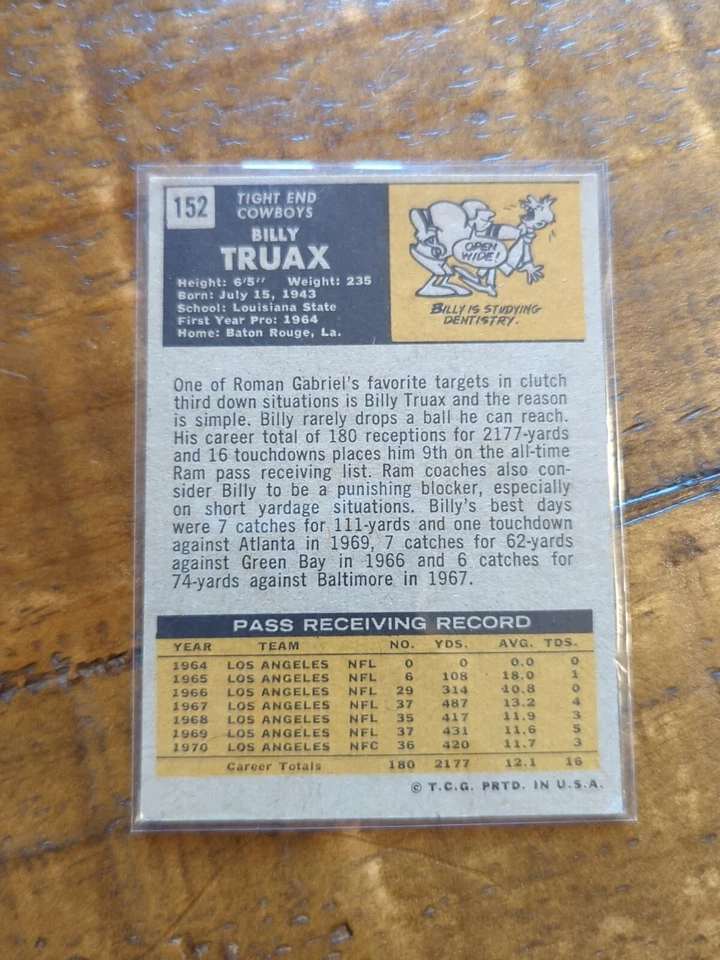 1971 Topps - #152 Billy Truax - Image 2 of 2