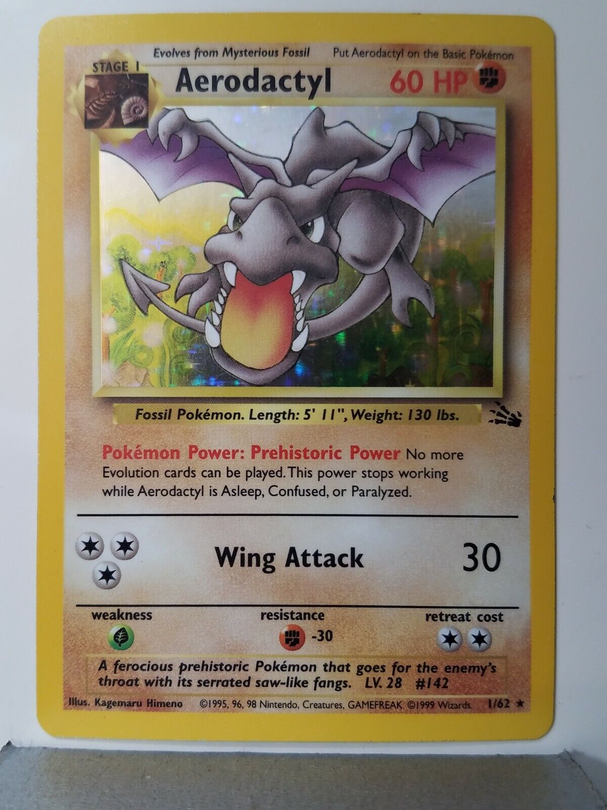 Buy Pokémon 1st Edition Fossil Aerodactyl Holo 1/62 Rare Vintage