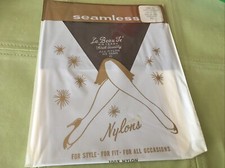 Vtg NOS 50s-60s Ripplemist Seamless All Nylon Stockings for Garter Belt Sz 10