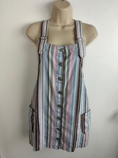 BDG Urban Outfitters Women's S Lollipop Striped Overall Dress Jumper Pockets