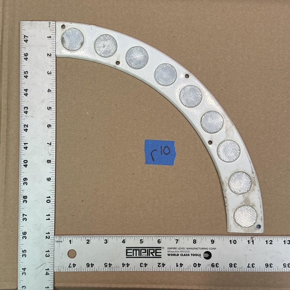 Vintage Aluminum Reflective Button Copy Road Sign Radius Border Corner