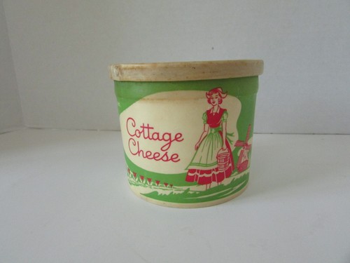 Vtg Cottage Cheese Container Nestyle-Sealright Co. No Lid Dutch Girl Green 16oz - Picture 5 of 6