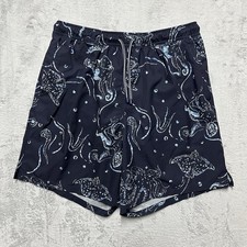 Peter Millar Swim Trunks Mens Large 7  Inseam Blue Ocean Print Lined Stretch