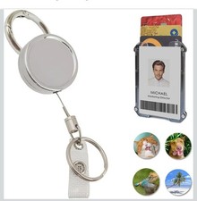 Retractable Badge Holder, Heavy Duty Carabiner Keychain, Tactical ID Card Holder