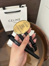 Women's Celine Black Leather Belt W: 13mm/0.51in; L: 80/32