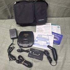 Vtg Panasonic SL-S241C Portable CD Player Car Attachments  Case w Manual Tested
