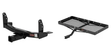CURT Front Mount Trailer Hitch Receiver w/ Fixed Cargo Carrier Tray 300lbs 31023