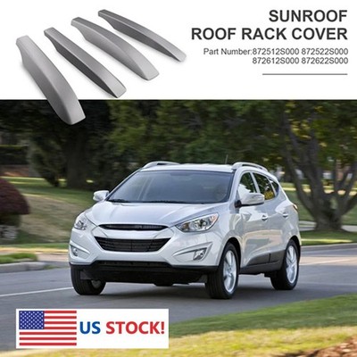 For Hyundai ix35 Tucson 2011-2015 4x Car Roof Rack Rail End Cover Shell Cap Trim