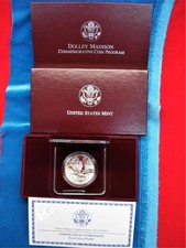 DOLLEY MADISON 1999 U.S. MINT COMMEMORATIVE PROOF SILVER DOLLAR - NICE W/ORIG PK