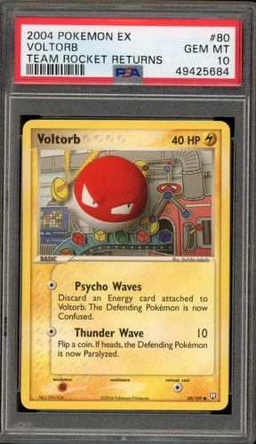 Pokemon Voltorb EX Team Rocket Returns #80 PSA 10 Gem Mint