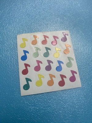 Vintage Prism Effect Micro Colorful Music Notes Sticker Module