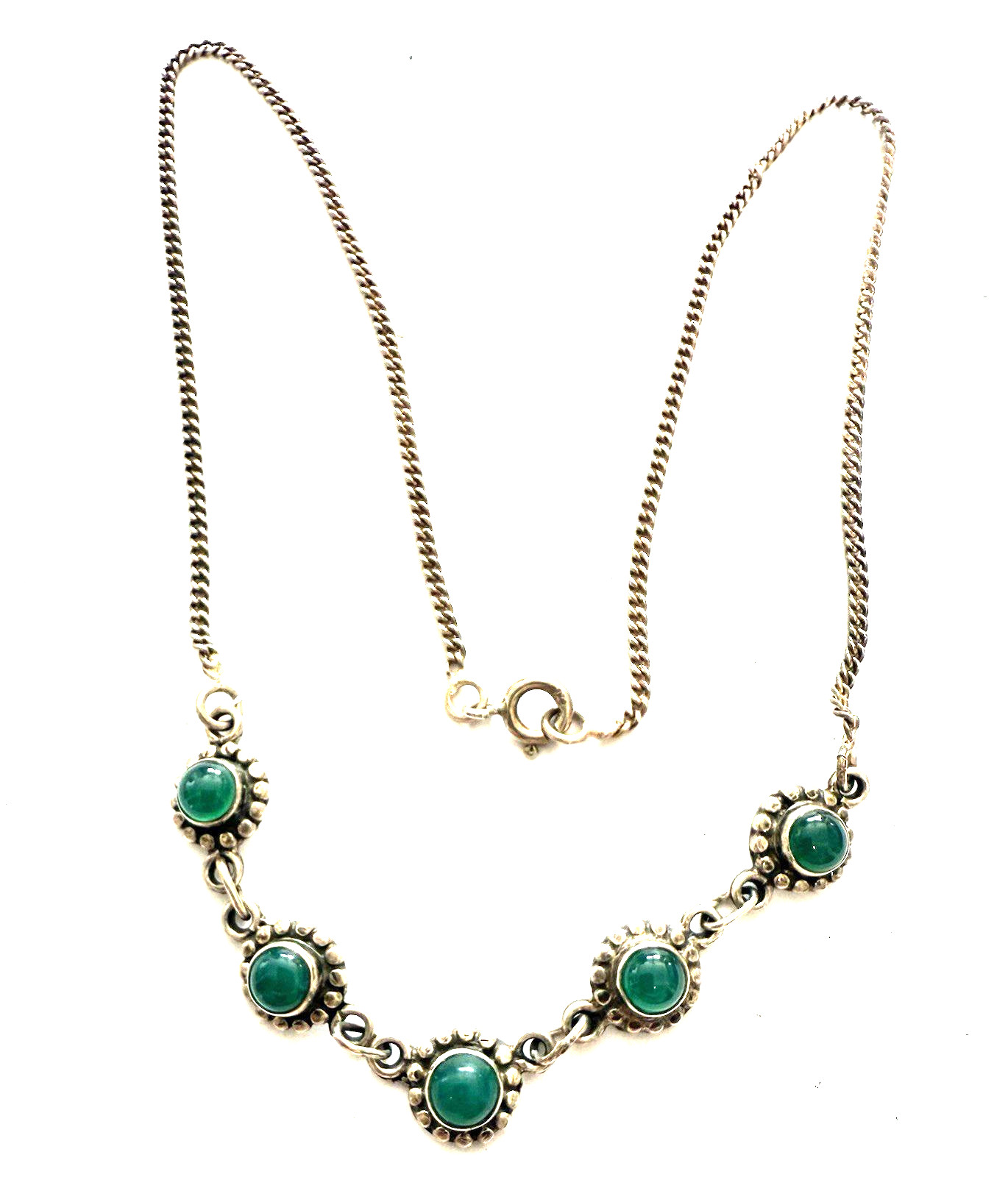 Rare Emerald Green JADE Translucent Cabochon & St… - image 1