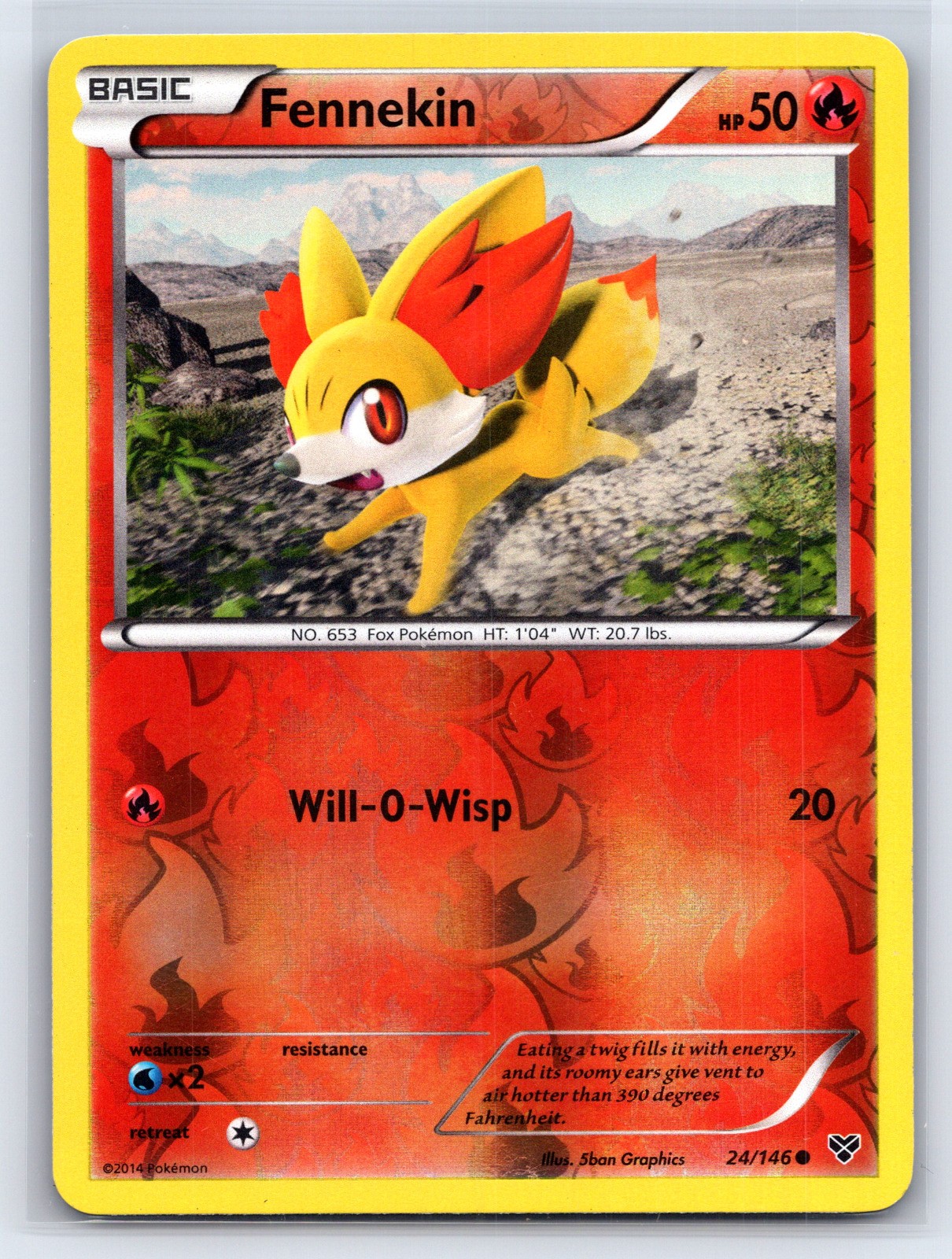 Fennekin Reverse Holo Common XY Base Set 24/146 NM