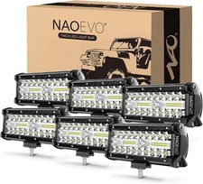 720W 72,000LM LED Off Road/Fog Lights, 6 Pcs Light Bar, 7 Inch White