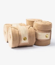 PS of SWEDEN *STARDUST* Gold Glitter '22 Holiday Polo Bandage Wraps Set of 4 NIB