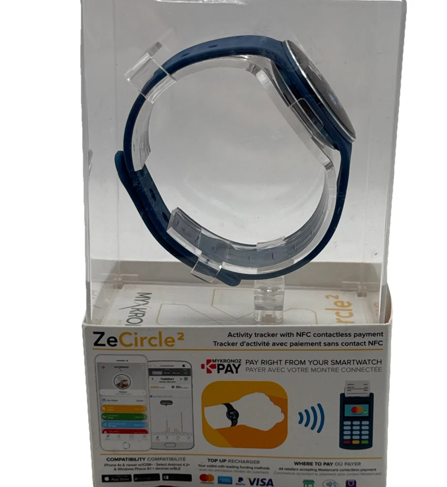 Reloj inteligente zecircle 2 MyKronoz, rastreador de actividad con NFC pago sin contacto Foto 4 de 4