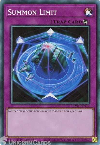 RA01-EN070 Summon Limit :: Collector's Rare 1st Edition YuGiOh Card