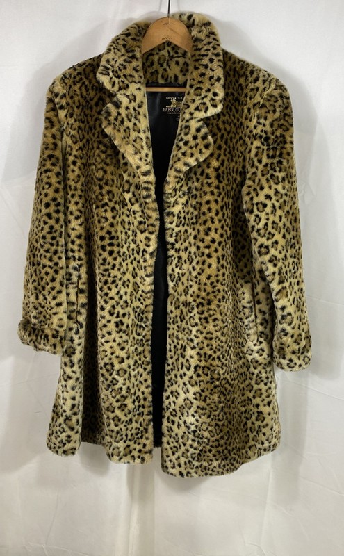 Donna Salyers' Fabulous-Furs Women's Cheetah Print Faux Fur Coat Tan Sz M