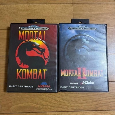 Mortal Kombat 1 & 2 Sega Mega Drive MD Fighting Game Lot Genesis Region Free