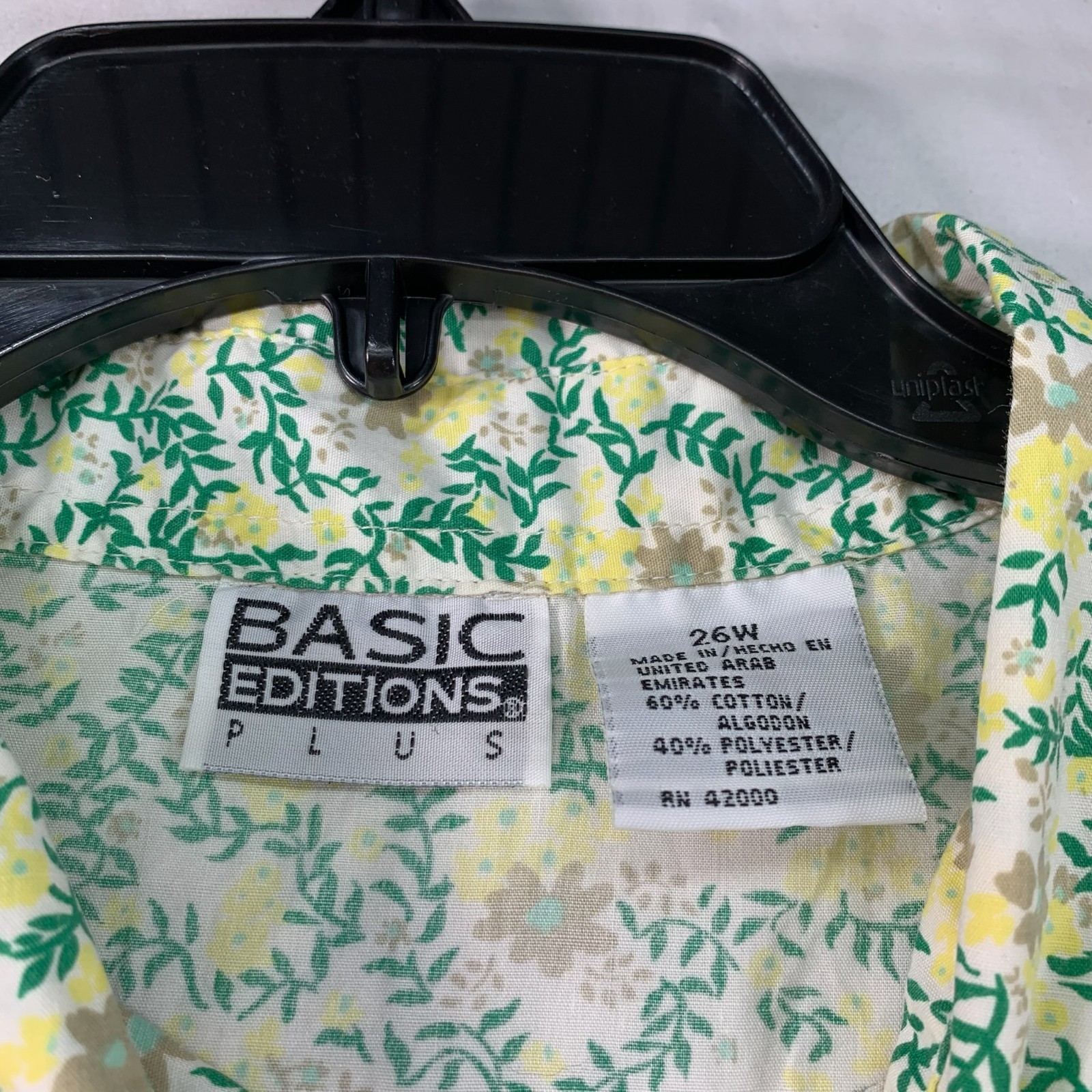 Basic Editions Plus Blouse Womens Plus Size 26W Y… - image 3