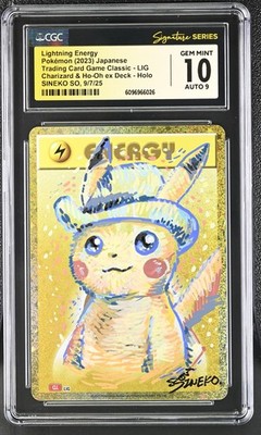 CGC 10 GEM MINT AUTO 9 Energy Sineko So Sig. Pikachu With Grey