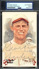 George Sisler PSA DNA Coa Signed Perez Steele Postcard Cut Autograph