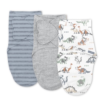 SwaddleMe by Ingenuity Monogram Collection Baby Swaddle, 100% Cotton, 0-3