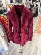 Vintage 1970s Burgundy Velour Velvet Wing Tip Blazer Jacket See Measurements