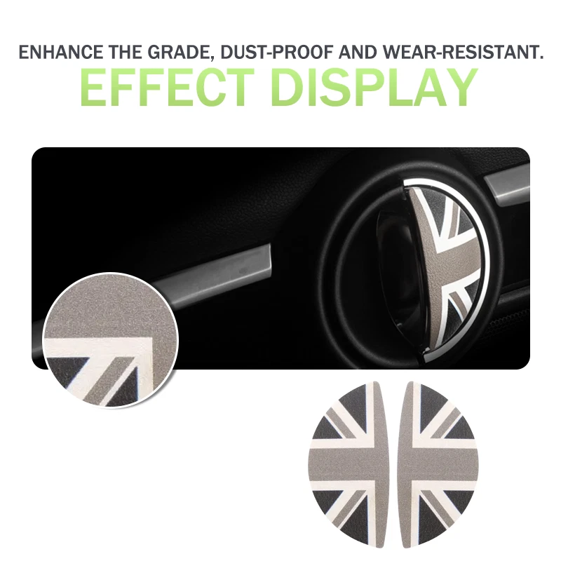 2PCS for MINI Cooper S Accessories Gray Union Jack 3D Car Door Handle Stickers Foto 4 de 4