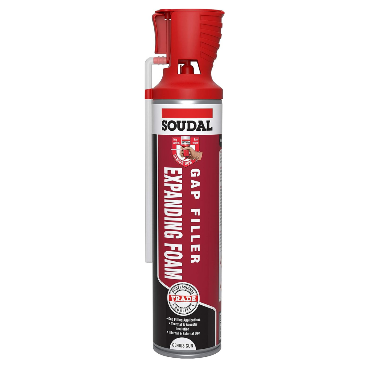 6 x Soudal Hand Held PU Expanding Foam 600ml Genius Gun Filler Insulation - Image 3