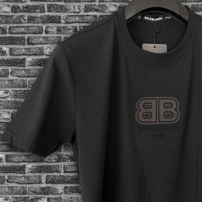 Balenciaga BB Sewn Logo on Chest Black T-shirt (Size L) Duty Paid