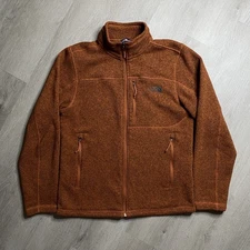 The North Face Gordon Lyons 1/4 Zip Pullover Jacket Men's Size M Brown Logo