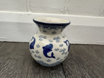 Kleine Vase Handarbeit polnische Keramik Boleslaiwec