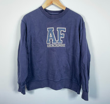 VTG Abercrombie  Fitch Sweatshirt Adult XL Dark Blue Embroidered Crewneck