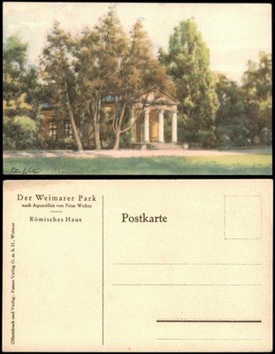 Weimar Römisches Haus Weimarer Park nach Aquarell von Peter Woltze 1930