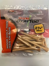 Pride Golf Tees 2.75", Natural, 15pk 100 Solid Hardwood NEW
